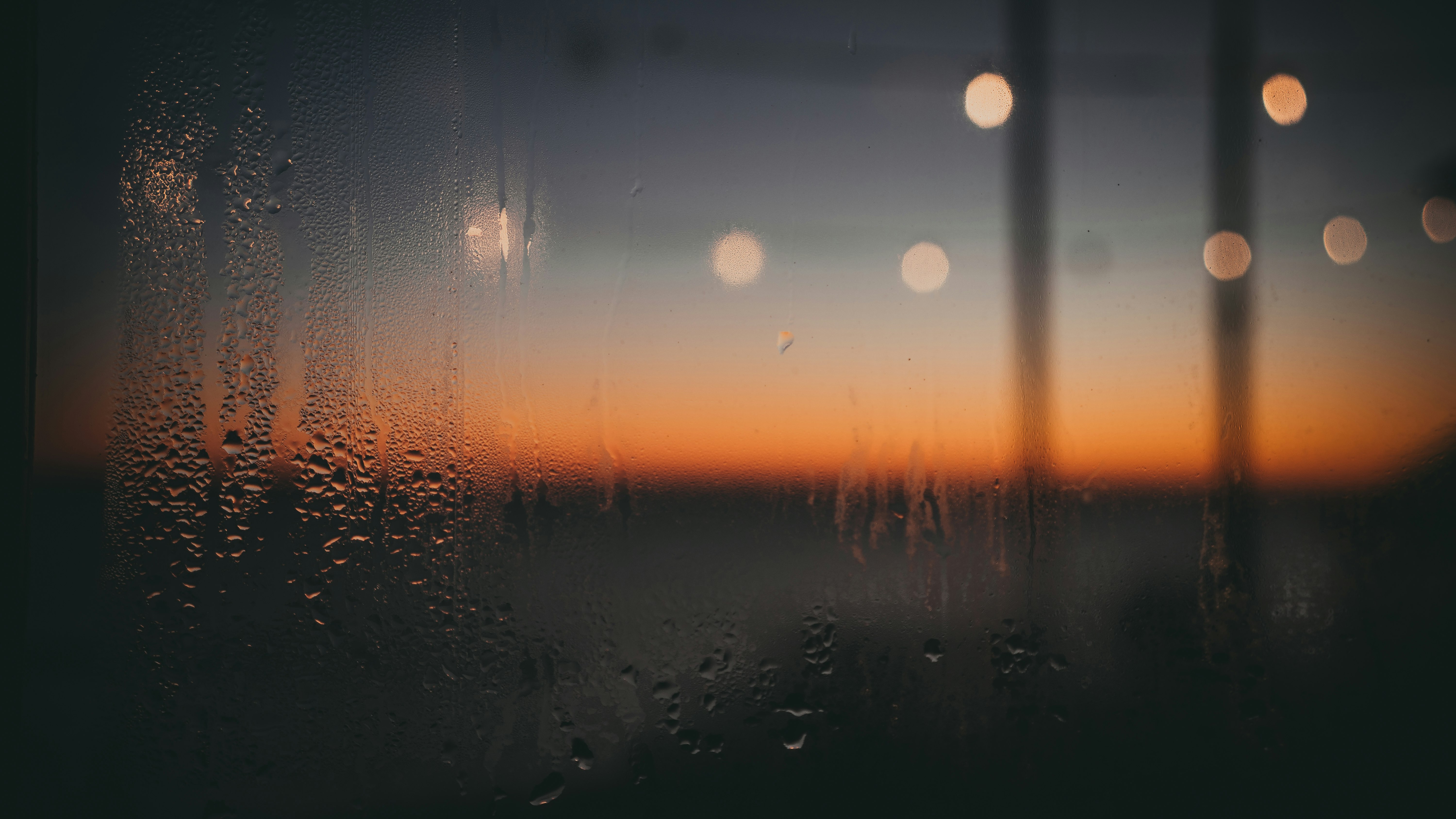 water droplets on glass window